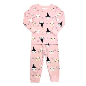 Hanna Andersson Girls Halloween Pink Cat Pajamas